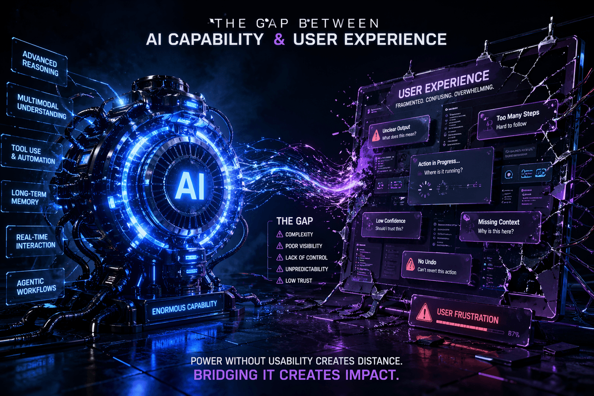 The gap between AI capability and user experience in product design